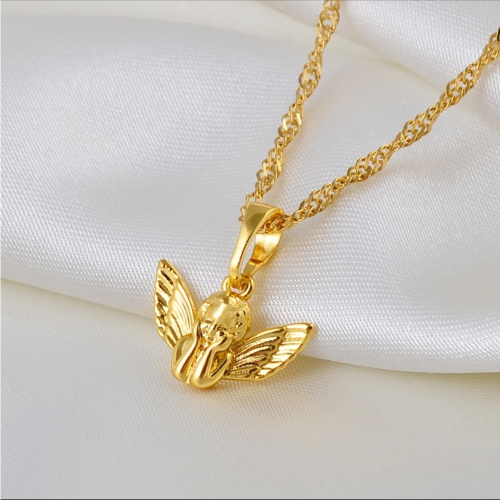 18karats Gold filled Mini Angel Necklace
